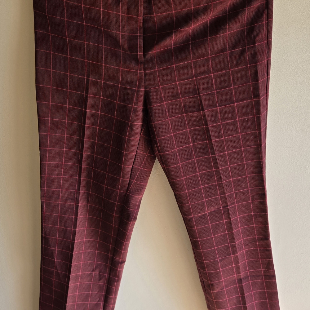 Burgundy Checkered Pants